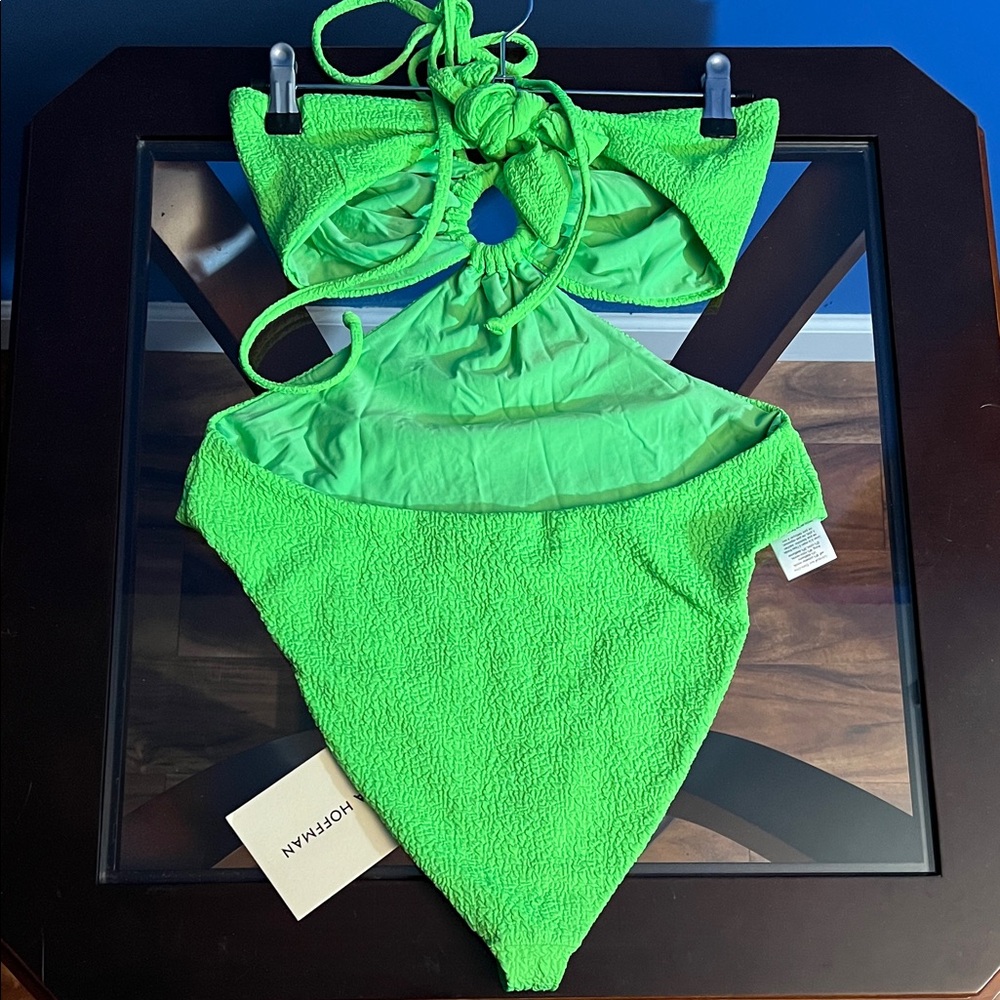 Mara Hoffman - Blanca One Piece Cut Out Swimsuit in Lime Green - Picture 4 of 6